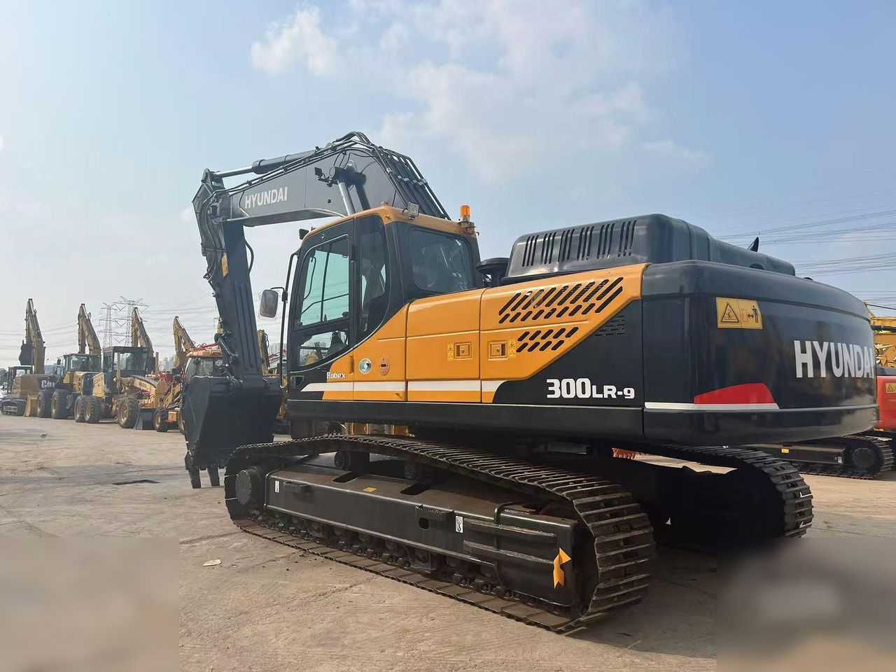2022 Hyundai 300LR-9 crawler excavator, rear three-quarter view 2022 Hyundai 300LR-9 crawler excavator, rear three-quarter view