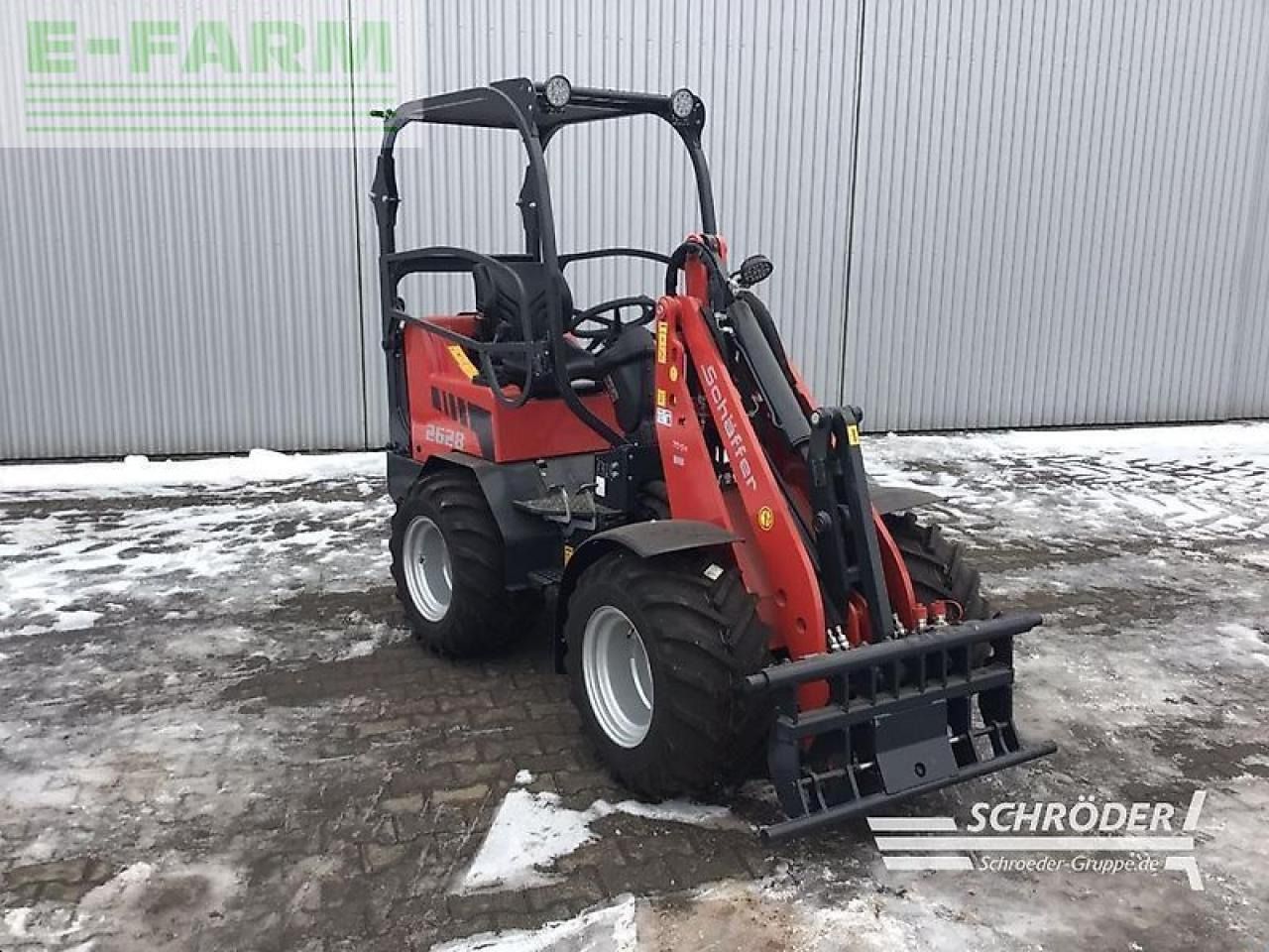 2024 Schäffer 2628 mini excavator, front three-quarter view