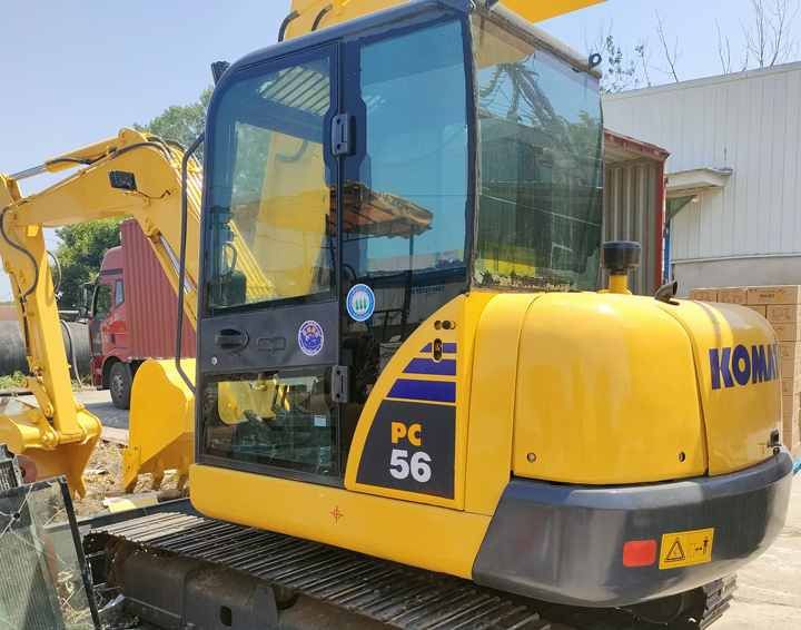 2020 Komatsu PC56 mini excavator, rear three-quarter view