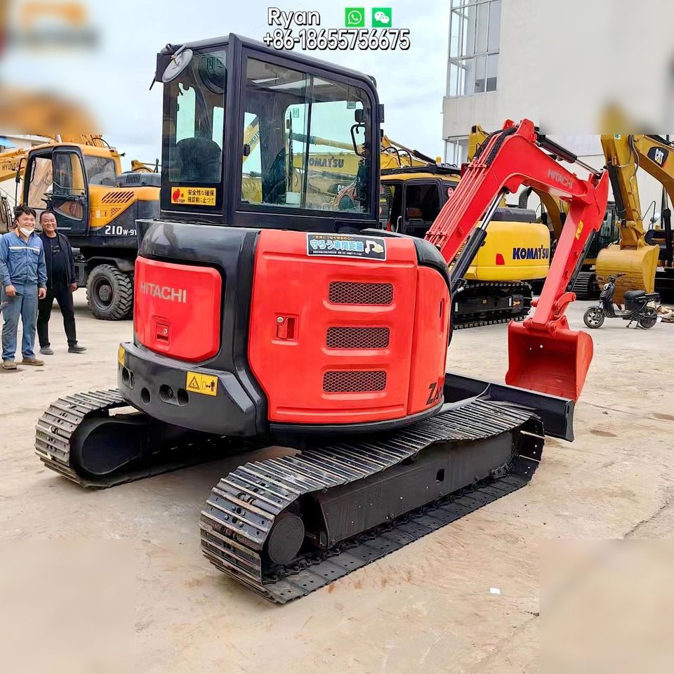 Hitachi ZX55USR-5A mini excavator, rear three-quarter view