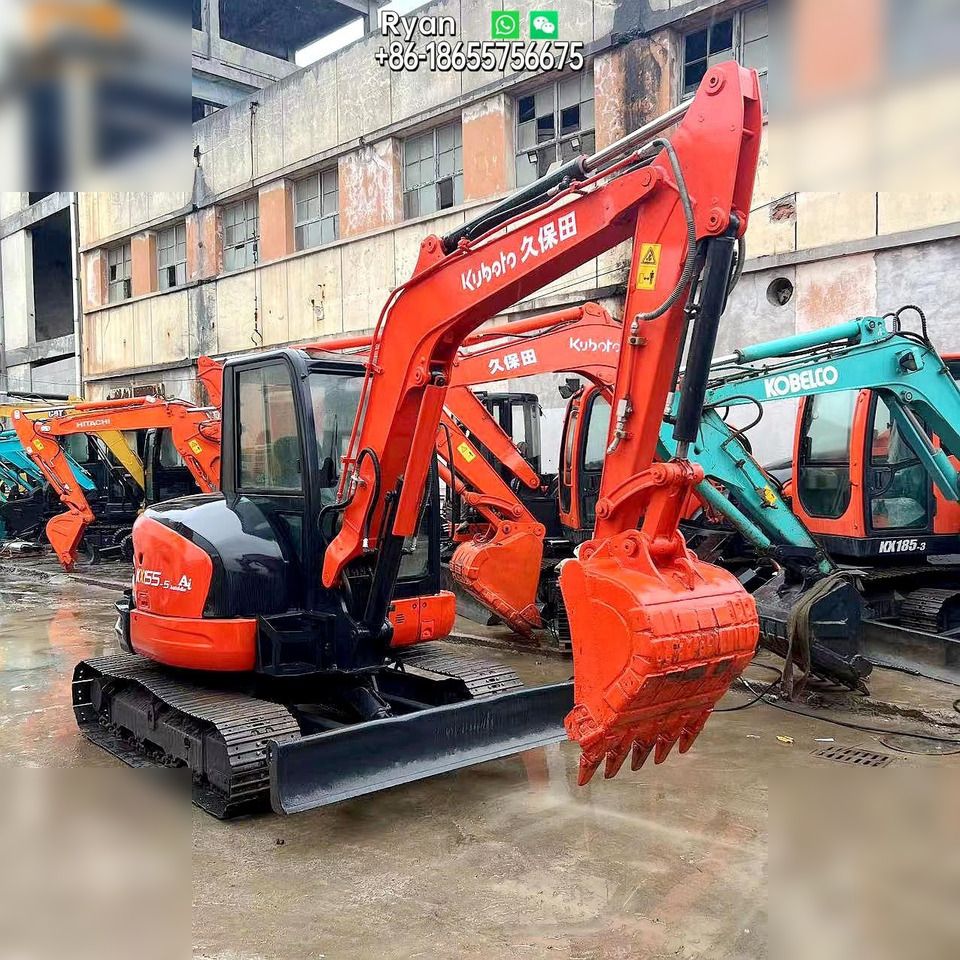 2019 Kubota KX155-5 mini excavator, front three-quarter view 2019 Kubota KX155-5 mini excavator, front three-quarter view