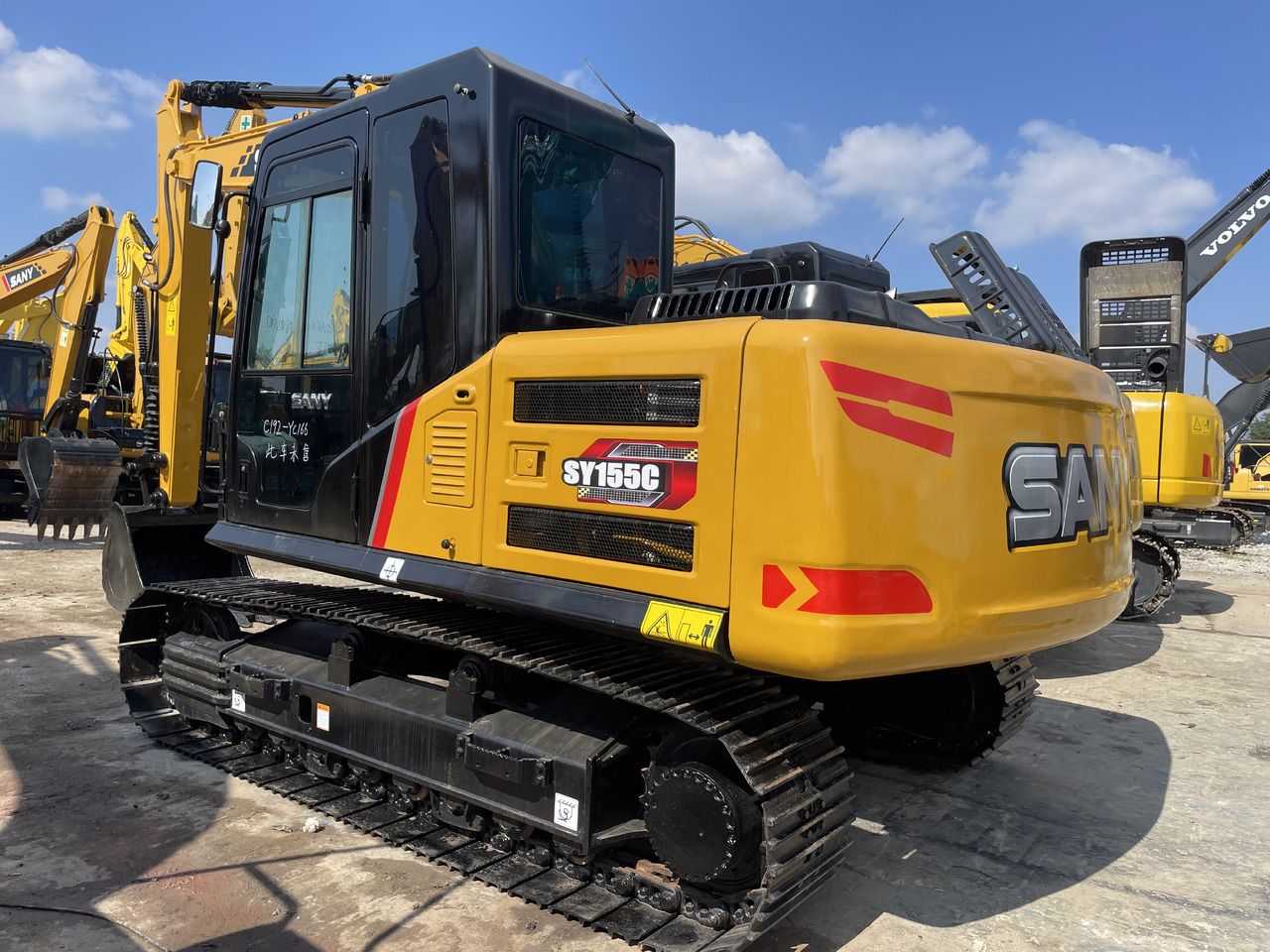 2023 Sany SY155C crawler excavator, rear three-quarter view 2023 Sany SY155C crawler excavator, rear three-quarter view
