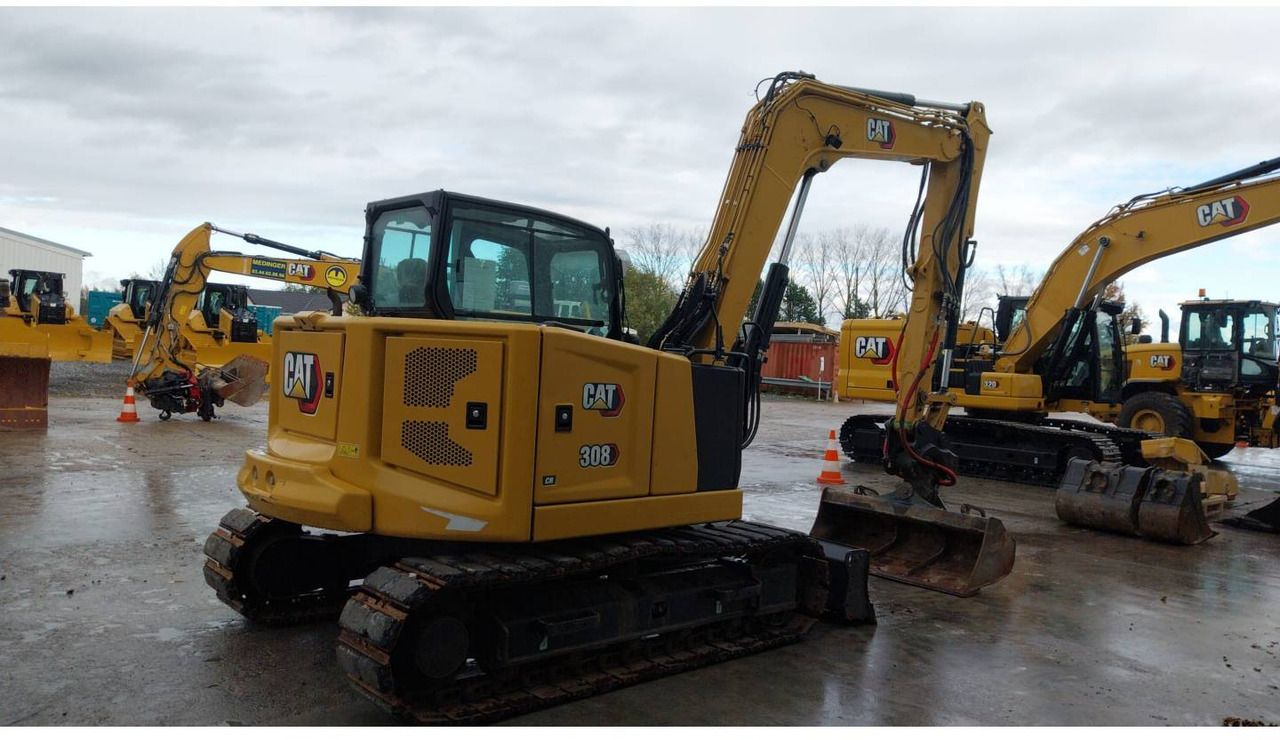 2022 Caterpillar 308 crawler excavator rear three-quarter view 2022 Caterpillar 308 crawler excavator rear three-quarter view