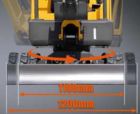 2025 Kubota MB 16-VKSH mini excavator front view with blade