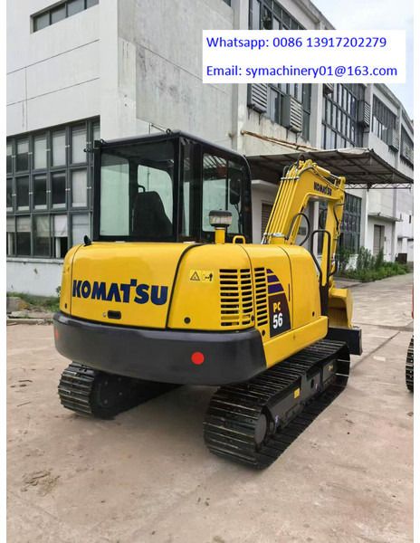 2024 Komatsu PC56 mini excavator, rear three-quarter view