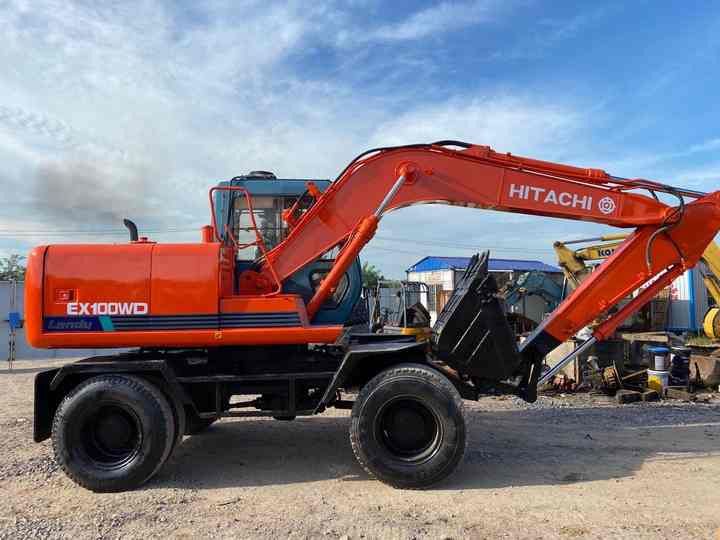 2022 Hitachi EX100WD wheel excavator side view