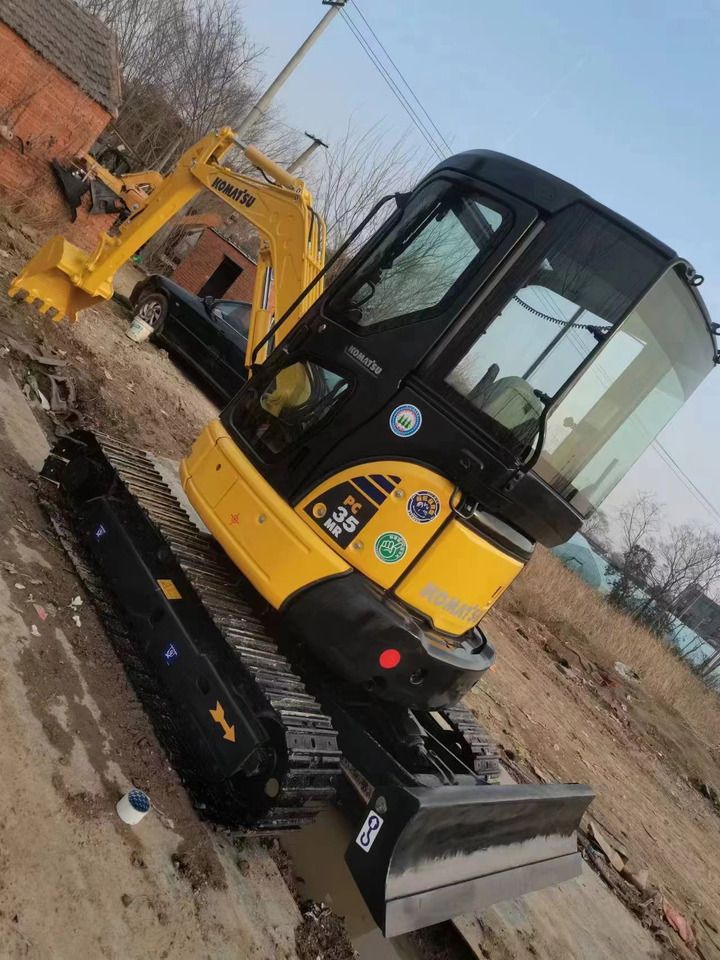 2022 Komatsu PC35MR mini excavator, rear three-quarter view