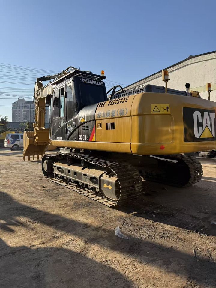 2020 Caterpillar 330D2 crawler excavator, rear three-quarter view