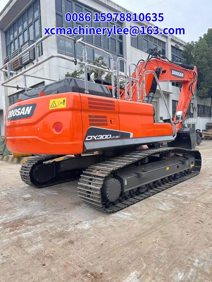 2023 Doosan DX300LC-9C crawler excavator, rear three-quarter view 2023 Doosan DX300LC-9C crawler excavator, rear three-quarter view