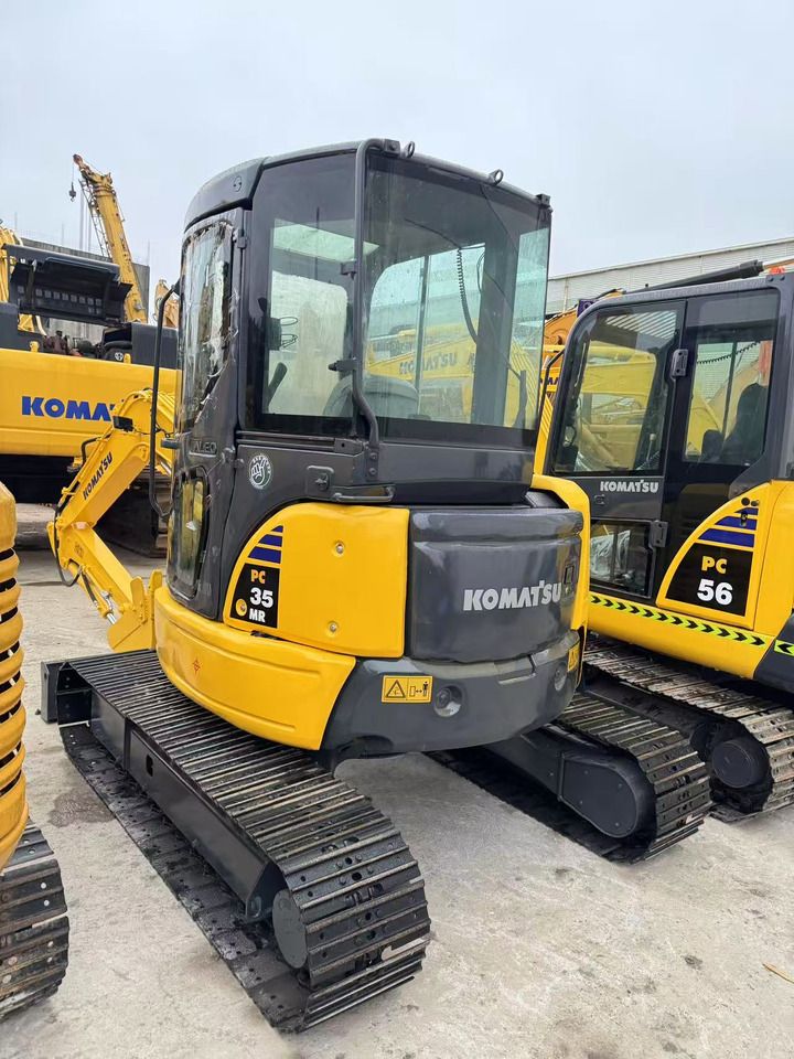 2020 Komatsu PC35MR mini excavator, rear three-quarter view