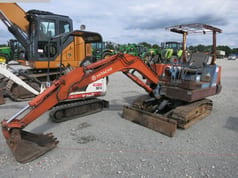 Hitachi EX26 mini excavator, side view Hitachi EX26 mini excavator, side view