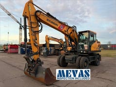 2016 Hyundai HW160 wheel excavator, front three-quarter view 2016 Hyundai HW160 wheel excavator, front three-quarter view