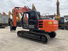 2021 Hitachi ZX120 crawler excavator, rear three-quarter view 2021 Hitachi ZX120 crawler excavator, rear three-quarter view