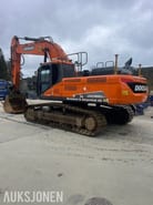 2018 Doosan DX380LC-5 crawler excavator, rear three-quarter view