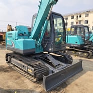 2023 Kobelco SK75 mini excavator, side view