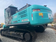2023 Kobelco SK350LC crawler excavator rear three-quarter view 2023 Kobelco SK350LC crawler excavator rear three-quarter view