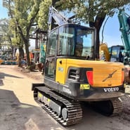2021 Volvo EC60D mini excavator, rear three-quarter view