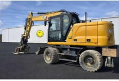 2019 Caterpillar M314 wheel excavator, side profile view