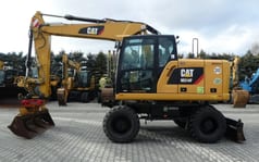 2019 Caterpillar M314F wheel excavator, side profile view