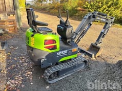 2025 Shanding SD12E mini excavator, rear three-quarter view