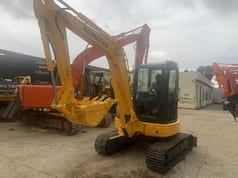 2023 Komatsu PC40 mini excavator, front three-quarter view