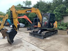 2021 Sany SY75C mini excavator, front three-quarter view 2021 Sany SY75C mini excavator, front three-quarter view