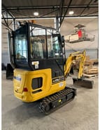 2023 Komatsu PC 17 R-5 mini excavator, rear three-quarter view