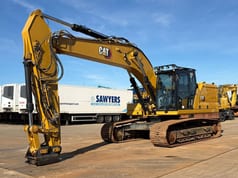 2020 Caterpillar 330 crawler excavator, side view