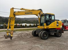 2007 Komatsu PW160-7H wheel excavator, side profile view 2007 Komatsu PW160-7H wheel excavator, side profile view