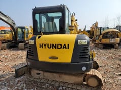 2023 Hyundai R60-7 mini excavator, rear view