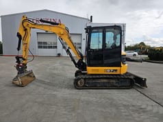2017 JCB 57C-1 mini excavator, side view 2017 JCB 57C-1 mini excavator, side view
