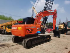 2016 Hitachi Zaxis 120 crawler excavator, rear three-quarter view 2016 Hitachi Zaxis 120 crawler excavator, rear three-quarter view