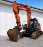 2012 Hitachi ZX225USLC-3 crawler excavator, front three-quarter view 2012 Hitachi ZX225USLC-3 crawler excavator, front three-quarter view