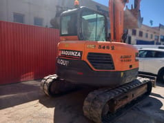 2017 Doosan DX85R-3 mini excavator, rear three-quarter view