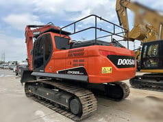 2024 Doosan DX225LCA crawler excavator, rear three-quarter view