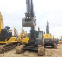 Volvo EC300 crawler excavator, front view Volvo EC300 crawler excavator, front view