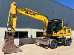 2022 Komatsu PW180 wheel excavator, side profile view