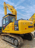 2023 Komatsu PC160LC crawler excavator, rear three-quarter view 2023 Komatsu PC160LC crawler excavator, rear three-quarter view