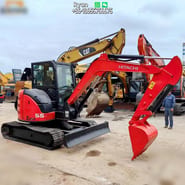 Hitachi ZX55USR-5A mini excavator, front three-quarter view Hitachi ZX55USR-5A mini excavator, front three-quarter view