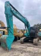 2024 Kobelco SK200-8 crawler excavator, front three-quarter view