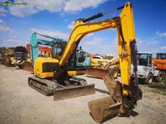 2016 JCB 100C-1 mini excavator, rear three-quarter view