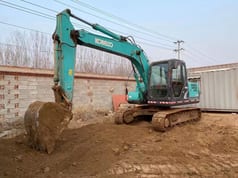 2024 Kobelco SK130-8 crawler excavator, side profile view 2024 Kobelco SK130-8 crawler excavator, side profile view