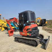 2023 Kubota U35 mini excavator, rear three-quarter view