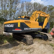 2023 Hyundai 220LC-9S crawler excavator, rear three-quarter view