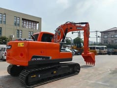 2022 Doosan DX150-9C mini excavator, rear three-quarter view