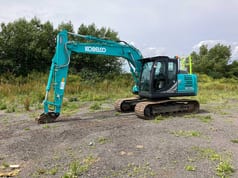 2021 Kobelco SK130LC-11 crawler excavator, side profile view