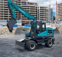 Sunward SWE155FW wheel excavator, side profile view Sunward SWE155FW wheel excavator, side profile view