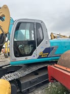 2020 Hitachi SK200 crawler excavator side view of the cab
