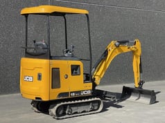 2019 JCB 15C-1 mini excavator, rear three-quarter view