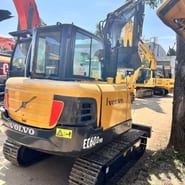 2021 Volvo EC60D Pro mini excavator, rear three-quarter view